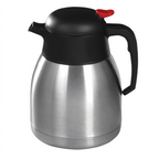 Thumbnail image #1 for Winco CF-1.2 40 Oz (1.2 Liter) Stainless Steel Double-Wall Insulated Carafe with Push-Button Top Case of 8