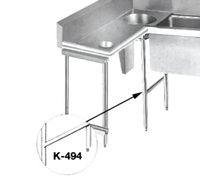 Advance Tabco Welded Stainless Steel Leg Assembly with Metal Bullet Feet
