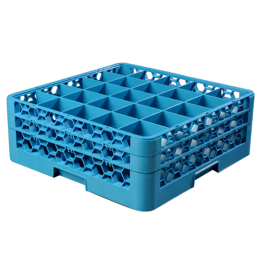 Product image #1 for OptiClean 25-Compartment Full-Size Dishwasher Glass Rack with 2 Extenders, Blue