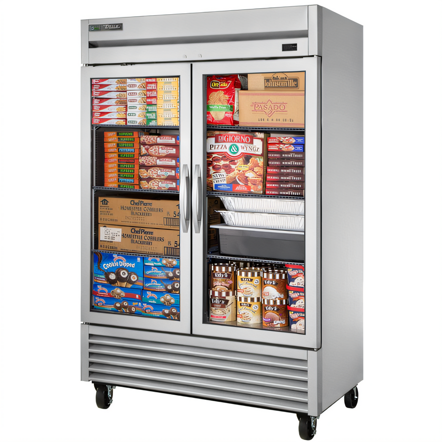 Product image #1 for True 2-Section Reach-In Glass Door Freezer, Stainless Steel, Self-Contained, -10°F