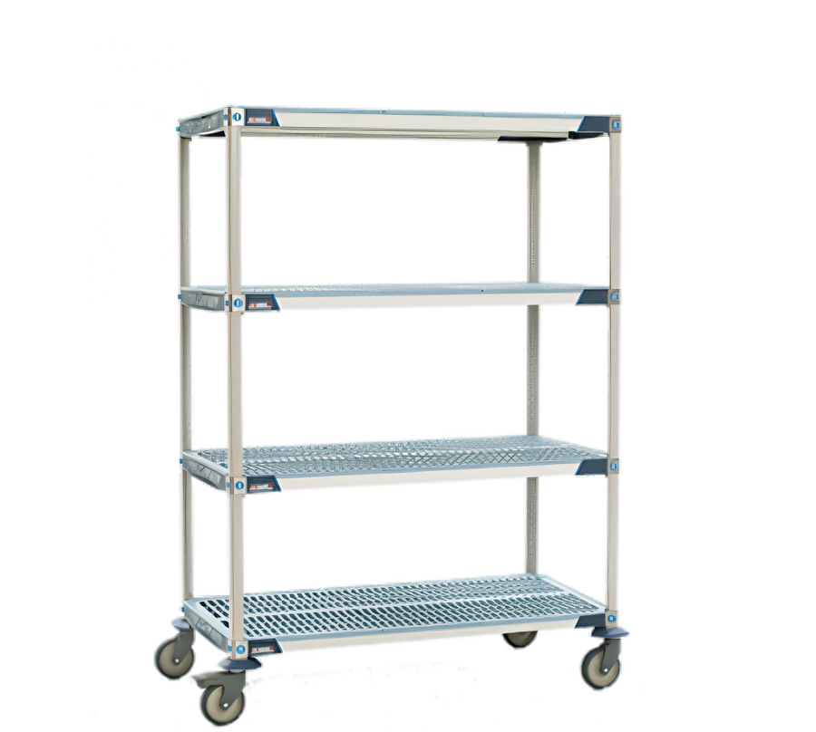 Product image #1 for MetroMax i 4-Shelf Mobile Polymer Shelving Unit with Open-Grid Shelves, 60"W x 18"D x 69"H