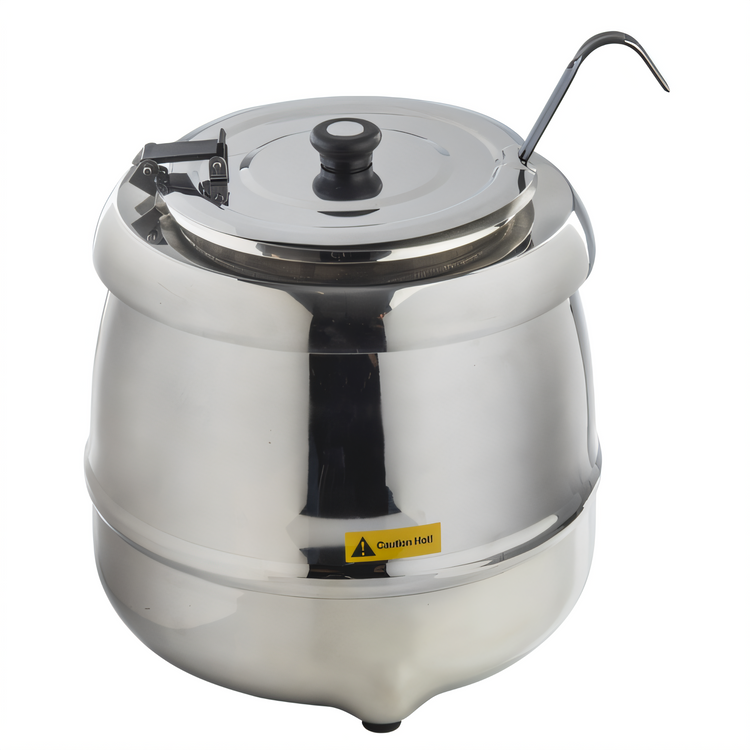 Product image #1 for TableCraft 8 Quart Polished Stainless Steel Countertop Soup Kettle Warmer