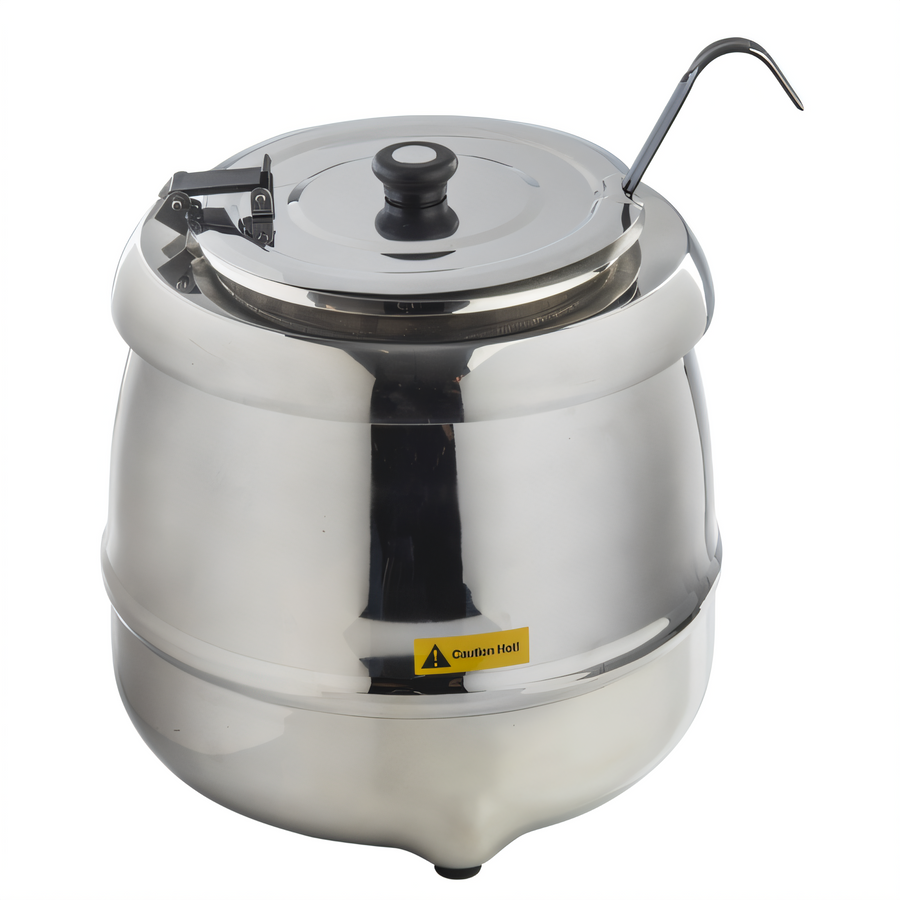 Product image #1 for TableCraft 8 Quart Polished Stainless Steel Countertop Soup Kettle Warmer