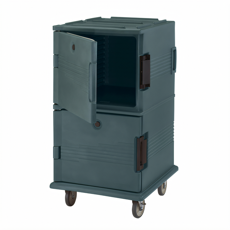 Product image #1 for Cambro Ultra Camcart Double-Compartment Front-Loading Insulated Food Pan Cart, 120 Qt., Granite Gray