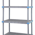 Thumbnail image #1 for Quantum QP215462VS-4 4-Shelf All-Polymer Shelving Unit with Dunnage Stand, 54 x 21 x 62 Inches, Gray