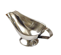 American Metalcraft 16 oz Stainless Steel Gravy Boat with Flat Loop Handle and Tapered Spout