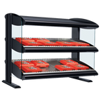 Thumbnail image #1 for Hatco HXMS-54D Slanted Heated Countertop Food Merchandiser, 2 Shelves, Thermostatic Infrared Heat, LED Lighting