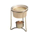 Thumbnail image #1 for American Metalcraft BWR34 4 oz Ceramic Butter Warmer Set with Chrome-Plated Stand, Votive Holder & Candle Case of 48