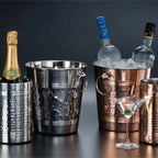 Thumbnail image #1 for American Metalcraft WB8C Non-Insulated Copper-Plated Hammered Stainless Steel Champagne Bucket, 1-Bottle Case of 12
