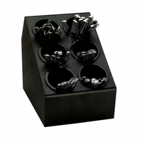Dispense-Rite CTSH-6BT 6-Compartment Countertop Silverware Organizer with Inserts, Black Polystyrene