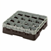 Thumbnail image #2 for Cambro Camrack Full-Size 16-Compartment Glass Rack with Soft Gray Extender, Brown