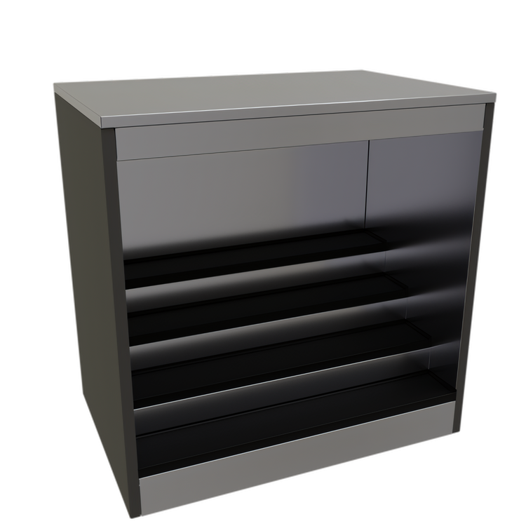 Product image #1 for Glastender BLD-36 36-Inch Wide Open Front Back Bar Liquor Display Cabinet with 3-Step LED Lighting
