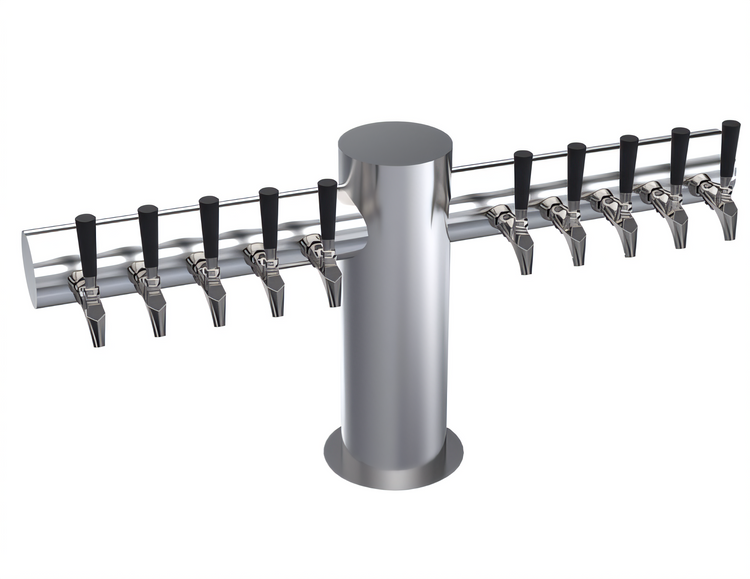 Product image #1 for Krowne Max-T Style 10-Faucet Glycol-Cooled Countertop Beer Tower, Brushed Stainless Steel