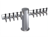 Krowne Max-T Style 10-Faucet Glycol-Cooled Countertop Beer Tower, Brushed Stainless Steel