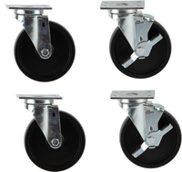 Vulcan 5-Inch Shelf Caster Set with 2 Locking Casters
