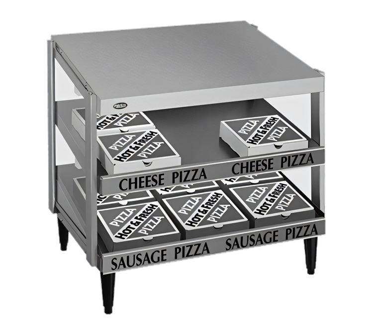 Product image #1 for Hatco Glo-Ray Countertop Pass-Thru Pizza Warmer with Double Slant Shelf and Incandescent Lighting, 24 Inch x 18 Inch