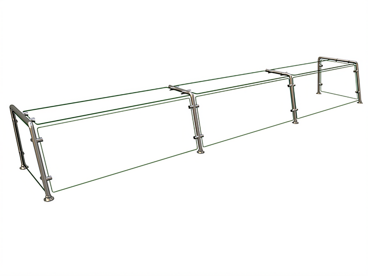Product image #1 for Hatco Flav-R-Shield EP22 Full-Service Pass-Over Sneeze Guard, 3-Bay, 120 Inch W x 18 Inch D x 18 Inch H