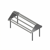 John Boos 108-Inch Double-Sided Tubular Stainless Steel Sorting Shelf for Soiled Dish Tables
