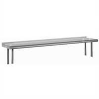 Advance Tabco Table-Mounted Single Deck Overshelf, 60 Inches x 15 Inches, 1 Inch Rear Turn-Up, 430 Stainless Steel