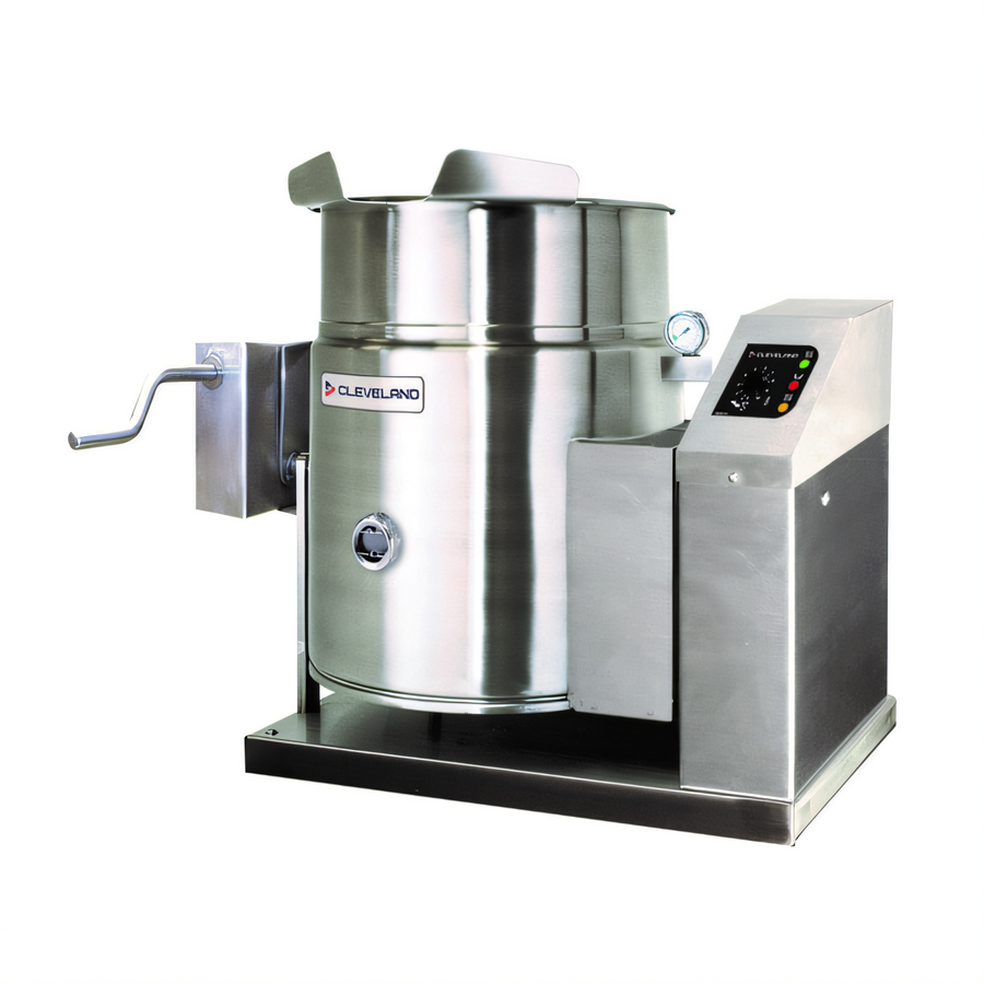 Product image #1 for Cleveland Range 12-Gallon Countertop Natural Gas Tilting Kettle, 2/3 Steam Jacket, Gearbox Tilt, 316 Stainless Steel