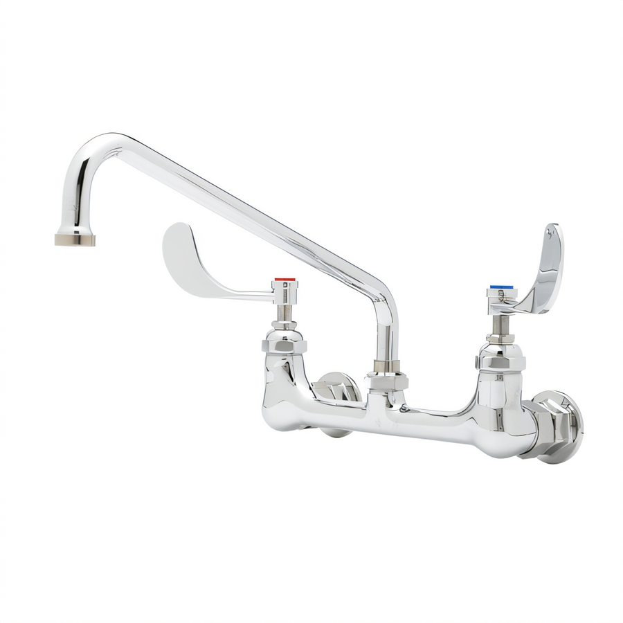 Product image #1 for T&S Brass 8" Wall Mount Swivel Pantry Mixing Faucet with 12" Swing Nozzle