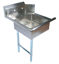 26-Inch Straight Soiled Dish Table with Left-Side Sink, 300 Series Stainless Steel