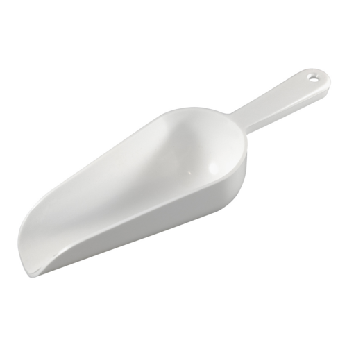 Product image #1 for Bar Maid 6 oz White Polyethylene Round Bowl Bar Scoop with Hole Handle