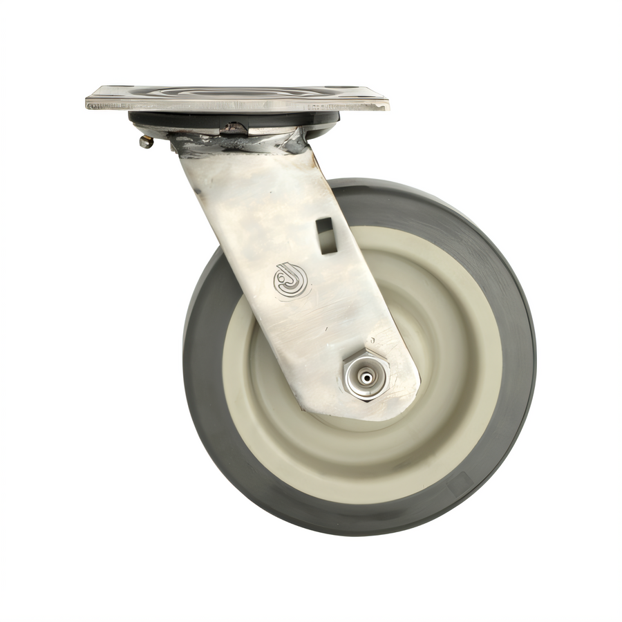 Product image #1 for Super Erecta Stainless Steel Cart-Washable Swivel Plate Caster, 6 Inch Polyurethane Wheel, 600 lb Capacity