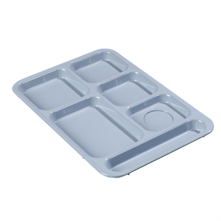 Product image #2 for Carlisle Slate Blue 6-Compartment Right-Handed Rectangular ABS Plastic Compartment Tray
