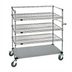 Thumbnail image #1 for Quantum 4-Shelf Stainless Steel Utility Cart with 3-Sided Frame and U-Handle, 60 x 24 x 60 Inches, 1,200 lb. Capacity