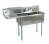 Thumbnail image #1 for BK Resources Two-Compartment Stainless Steel Sink with Left Drainboard, 52-1/2 x 25-13/16 Inches