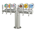 Thumbnail image #1 for Metropolis T-Style Countertop Glycol-Cooled 6-Faucet Draft Beer Tower with Illuminated Medallions