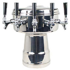 Thumbnail image #1 for Micro Matic USA MTB-5PSS Mushroom Countertop Air-Cooled Draft Beer Tower, 5 Stainless Steel Faucets, Polished Stainless Steel