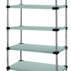 Thumbnail image #1 for Quantum WRS5-63-2436SS 5-Shelf Solid Stainless Steel Shelving Starter Kit, 36" W x 24" D x 63" H