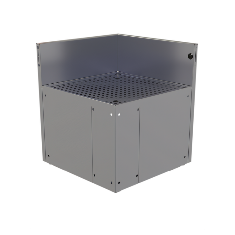 Product image #1 for Glastender Inside Rectangle Corner Drainboard, 19 x 19 Inches, 90° Angle, Stainless Steel, No Legs