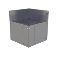 Glastender Inside Rectangle Corner Drainboard, 19 x 19 Inches, 90° Angle, Stainless Steel, No Legs