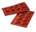 Thumbnail image #1 for Silikomart Half-Sphere Silicone Flex Mold, 8 Cavities, Red