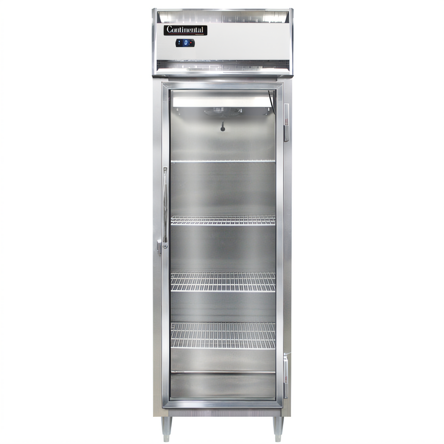 Product image #1 for Continental Refrigerator D1FSNSAGD Designer Line One-Section Shallow Depth Reach-In Display Freezer with Glass Door