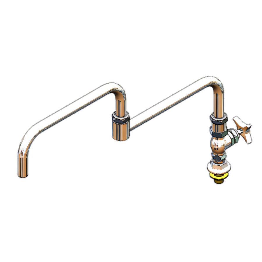 Product image #1 for T&S Brass Big-Flo Single-Temperature Deck Mount Pot & Kettle Sink Faucet with 24-Inch Double-Jointed Swing Nozzle