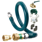 Thumbnail image #1 for Krowne Royal Series M12548K Moveable Gas Connection Kit, 48" Long x 1-1/4" I.D., Stainless Steel with Antimicrobial PVC Coating