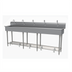 Thumbnail image #1 for Advance Tabco 5-Station Freestanding Toe-Push Multiwash Hand Sink with Gooseneck Spouts, 100 Inch, 304 Stainless Steel