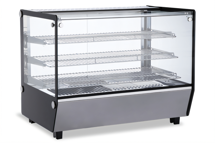 Product image #1 for Omcan USA 34-Inch Countertop Full-Service Hot Food Display Warmer Case, 5.65 Cu. Ft., Flat Glass Front and Sides, 110V