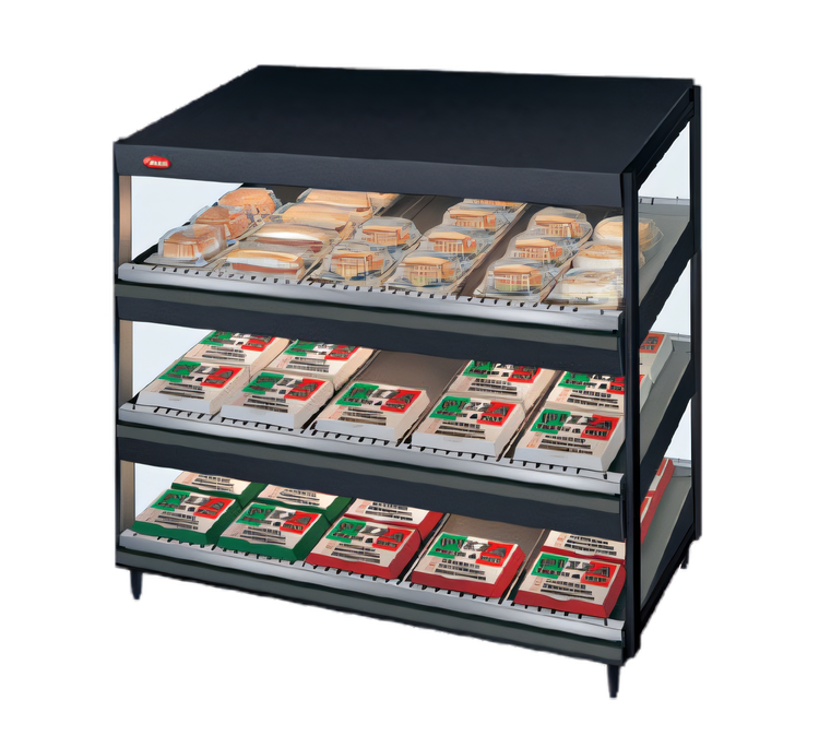 Product image #1 for Hatco Glo-Ray 36-Inch Countertop Pass-Through Merchandising Warmer with 3-Tier Slanted Shelves