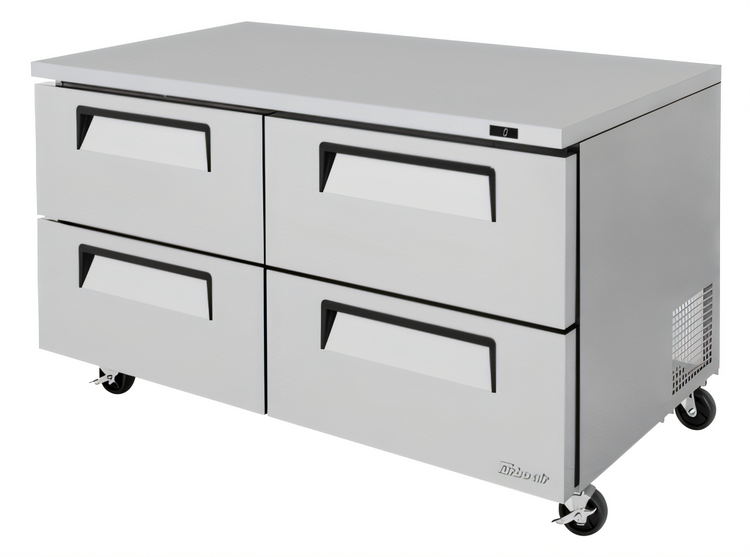 Product image #1 for Turbo Air Super Deluxe 60-Inch Two-Section Undercounter Drawer Freezer with 4 Drawers, Rear-Mount Self-Contained Refrigeration