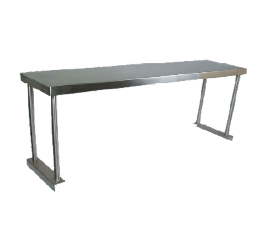 Product image #1 for John Boos Economy Single Stainless Steel Overshelf, 72 x 12 Inches, Square Turndown Edge