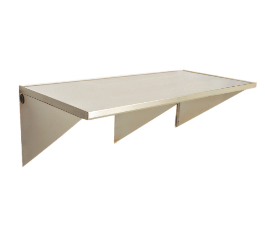 Product image #1 for Wall-Mounted Stainless Steel Work Table with Rolled Edge, 60 x 30 Inches