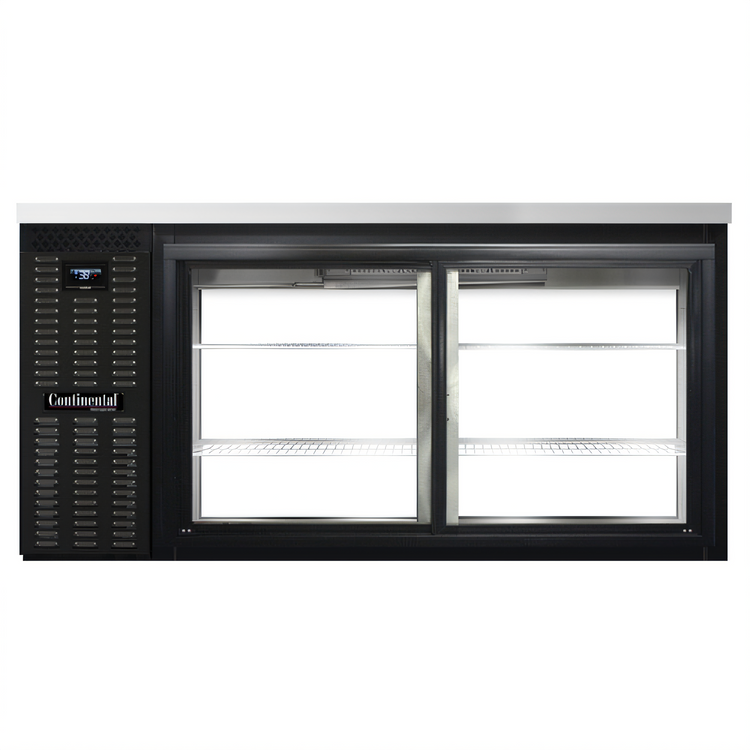 Product image #1 for Continental Refrigerator BB69NSGDPT 69" Refrigerated Pass-Thru Back Bar Cooler with Sliding Glass Doors