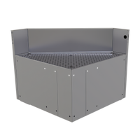 Glastender Underbar Inside Rectangle Corner Drainboard, 24 x 24 Inch, 90° Corner, Stainless Steel, No Legs