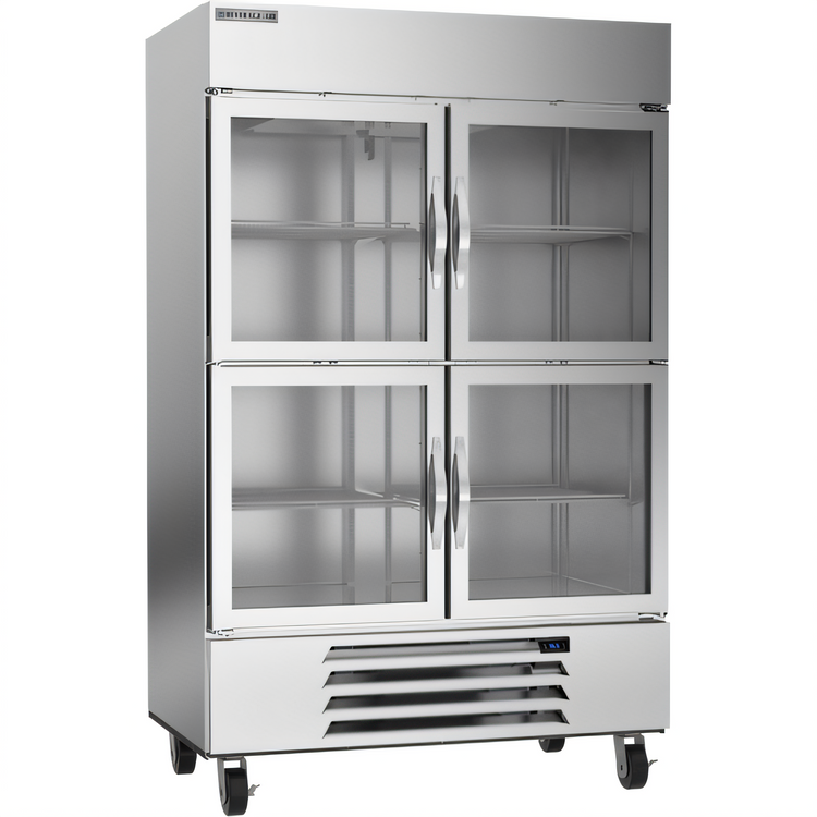 Product image #1 for Beverage Air Horizon Series Two-Section Reach-In Refrigerator with Four Glass Half Doors, 46.15 Cu. Ft.