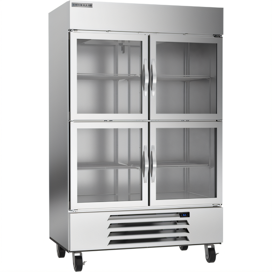 Product image #1 for Beverage Air Horizon Series Two-Section Reach-In Refrigerator with Four Glass Half Doors, 46.15 Cu. Ft.